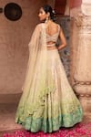 Shop_Laxmishriali_Green Lehenga And Blouse Organza Embroidered Cutdana Sweetheart & Sequin Set _at_Aza_Fashions