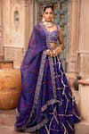 Buy_Laxmishriali_Blue Lehenga And Dupatta Organza Embroidered Dori Sweetheart & Sequin Set _at_Aza_Fashions