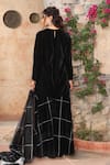 Shop_Ajiesh Oberoi_Black Velvet Embroidered Beads Round Kurta Sharara Set _at_Aza_Fashions