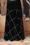 Buy_Ajiesh Oberoi_Black Velvet Embroidered Beads Round Kurta Sharara Set _Online_at_Aza_Fashions