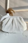 Buy_Boxwish By Bhumika_White Textured Pleated Bag _at_Aza_Fashions