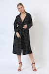 Shop_Musal_Black Knitted Wool Lapel Parisian Charm Tailored Trench Coat _Online_at_Aza_Fashions