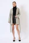 Musal_Beige Knitted Wool Lapel Autumn Whisper Tailored Coat _Online_at_Aza_Fashions