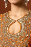 Buy_Yoshita Couture_Yellow Silk Velvet Embroidered Sequin Key Hole Subha Zardozi Kurta With Pant _Online_at_Aza_Fashions