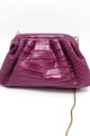 Buy_ADWITA BAGS & JEWELS_Pink Brooch Textured Lion Pouchette Bag _Online_at_Aza_Fashions