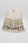 Shop_ADWITA BAGS & JEWELS_White Crystal Pearl Cascade Embellished Bag _at_Aza_Fashions