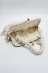 ADWITA BAGS & JEWELS_White Crystal Pearl Cascade Embellished Bag _Online_at_Aza_Fashions