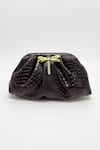 ADWITA BAGS & JEWELS_Brown Brooch Dragonfly Embellished Pochette Bag _Online_at_Aza_Fashions