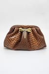 Buy_ADWITA BAGS & JEWELS_Brown Brooch Dragonfly Pochette Bag _at_Aza_Fashions