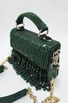 Shop_ADWITA BAGS & JEWELS_Green Embroidery Reha Pearl Flap Bag _Online_at_Aza_Fashions