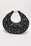 ADWITA BAGS & JEWELS_Black Embellished Torani Chaand Bag _Online_at_Aza_Fashions