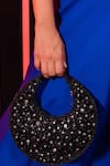 ADWITA BAGS & JEWELS_Black Embellished Torani Chaand Bag _at_Aza_Fashions