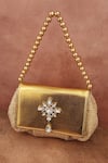 Buy_ADWITA BAGS & JEWELS_Ivory Embellished Crystal Bag _at_Aza_Fashions