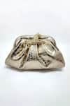 Buy_ADWITA BAGS & JEWELS_Gold Embellished Textured Pouchette Bag _Online_at_Aza_Fashions