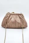 Shop_ADWITA BAGS & JEWELS_Pink Embellished Animal Textured Pouchette Bag _Online_at_Aza_Fashions