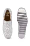 Shop_Anaar_Silver Acrylic Mirror Saturday Night And Cutdana Embroidered Sneakers _at_Aza_Fashions