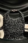 Buy_Kainiche By Mehak_Black Sequin Crystal Tassel Handbag _at_Aza_Fashions