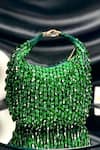 Buy_Kainiche By Mehak_Green Sequin Crystal And Bead Embellished Bag _at_Aza_Fashions
