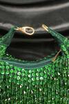 Kainiche By Mehak_Green Sequin Crystal And Bead Embellished Bag _at_Aza_Fashions