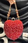 Buy_Kainiche by Mehak_Red Stone Heart Love Crystal Embellished Bag _at_Aza_Fashions