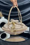 Buy_Kainiche by Mehak_Gold Gracious Boat Quilted Potli Bag _at_Aza_Fashions