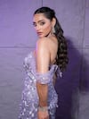 Pooja Peshoria_Purple Blended Crepe Hand Embroidery Pearls Sweetheart Neck Mermaid Gown _at_Aza_Fashions