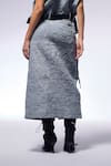 Shop_CILVR_Grey 30% Viscose Crushed High Waist Cargo Skirt With Belt _Online_at_Aza_Fashions