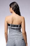 CILVR_Grey 30% Viscose Off Shoulder Neck Zipper Slit Corset Top And Crushed Pant Set _Online_at_Aza_Fashions