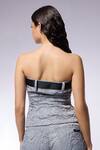 CILVR_Grey 30% Viscose Off Crushed Texture Zipper Slit Detail Corset Top With Belt _Online_at_Aza_Fashions