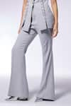 Buy_CILVR_Grey 30% Viscose 70% Polyester Metal Septums Peak Detailed Jacket With Pant _Online_at_Aza_Fashions