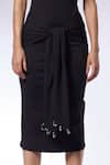 Shop_CILVR_Black 90% Polyester 10% Spandex Embellished Metal Septum Halter Band Tie Dress _Online_at_Aza_Fashions