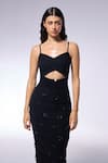 Shop_CILVR_Black 30% Viscose 70% Polyester Embroidered Bead Sweetheart Cut-out Corset Dress _Online_at_Aza_Fashions