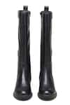 Shop_Dang Shoes_Black Plain Genuine Leather Long Boots _at_Aza_Fashions