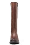 Dang Shoes_Brown Plain Genuine Crust Leather Long Boots _Online_at_Aza_Fashions