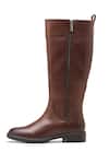 Buy_Dang Shoes_Brown Plain Genuine Crust Leather Long Boots _Online_at_Aza_Fashions
