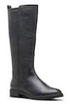 Buy_Dang Shoes_Black Textured Leather Long Boots _at_Aza_Fashions