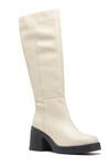 Buy_Dang Shoes_Off White Textured Pebble Long Boots _at_Aza_Fashions