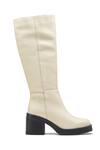 Dang Shoes_Off White Textured Pebble Long Boots _Online_at_Aza_Fashions