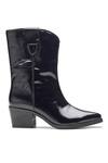 Dang Shoes_Black Plain Patent Leather Cowboy Boots _Online_at_Aza_Fashions