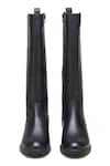 Buy_Dang Shoes_Black Plain Stretch Long Boots _at_Aza_Fashions