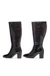 Shop_Dang Shoes_Black Textured Crocodile Leather Boots _at_Aza_Fashions