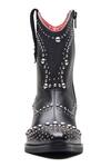 Shop_Dang Shoes_Black Embellished Stud Tapered Toe Boots _at_Aza_Fashions