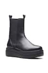 Buy_Dang Shoes_Black Plain Genuine Nappa Leather Chunky Boots _at_Aza_Fashions