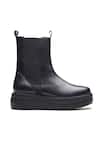 Dang Shoes_Black Plain Genuine Nappa Leather Chunky Boots _Online_at_Aza_Fashions