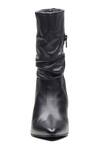Shop_Dang Shoes_Black Plain Ruched Nappa Leather Boots _at_Aza_Fashions