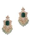 Buy_Riana Jewellery_Green Pearls, Zari, Stones Peacock Jadau Kundan Necklace Set _Online_at_Aza_Fashions