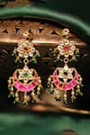 Shop_Riana Jewellery_Pink Pearls, Stones Chand Noor Kundan Jewellery Set _at_Aza_Fashions