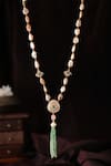 Shop_Riana Jewellery_Blue Pearls, Beads Riana Rice And Long Necklace _at_Aza_Fashions