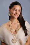 Buy_Riana Jewellery_White Pearls Kundan And Long Pendant Necklace Set _at_Aza_Fashions
