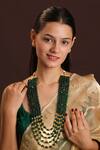 Buy_Riana Jewellery_Green Five Layered Maala Necklace _at_Aza_Fashions